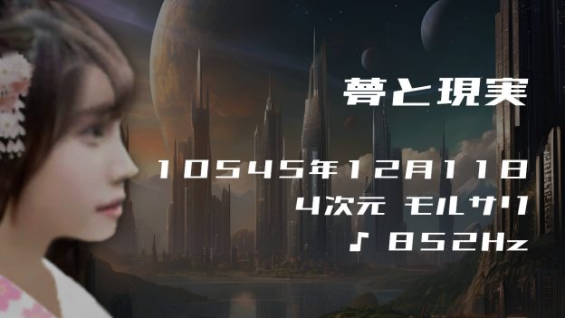 夢と現実. . .１０５４５年１２月１１日頃✧４次元モルサリにて✧852Hz✧ソルフェジオ周波数✧松果体・第三の目の活性化の波動~