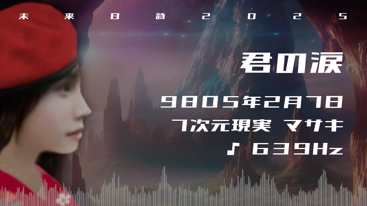 君の涙. . .９８０５年２月７日頃✧７次元マサキにて✧639Hz✧ソルフェジオ周波数✧共感と受容の波動✧未来日詩2025✧