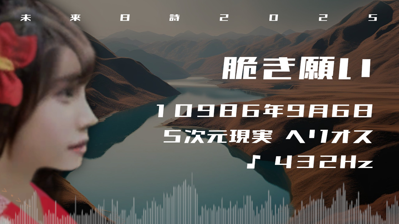 脆き願い. . .１０９８６年９月６日頃✧５次元ヘリオスにて✧432Hz✧宇宙・奇跡の周波数✧心身の共振の波動✧未来日詩2025✧