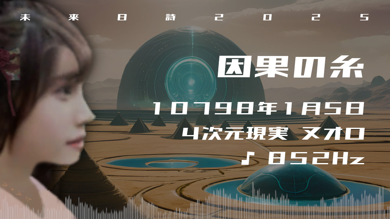 因果の糸. . .１０７９８年１月５日頃✧４次元ヌオロにて✧852Hz✧ソルフェジオ周波数✧松果体・第三の目の活性化の波動✧未来日詩2025✧