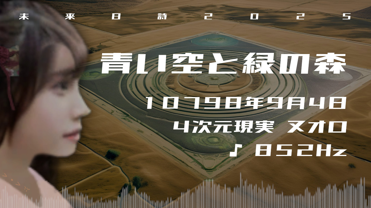 青い空と緑の森. . .１０７９８年９月４日頃✧４次元ヌオロにて✧852Hz✧ソルフェジオ周波数✧潜在意識と顕在意識の統合の波動✧未来日詩2025✧