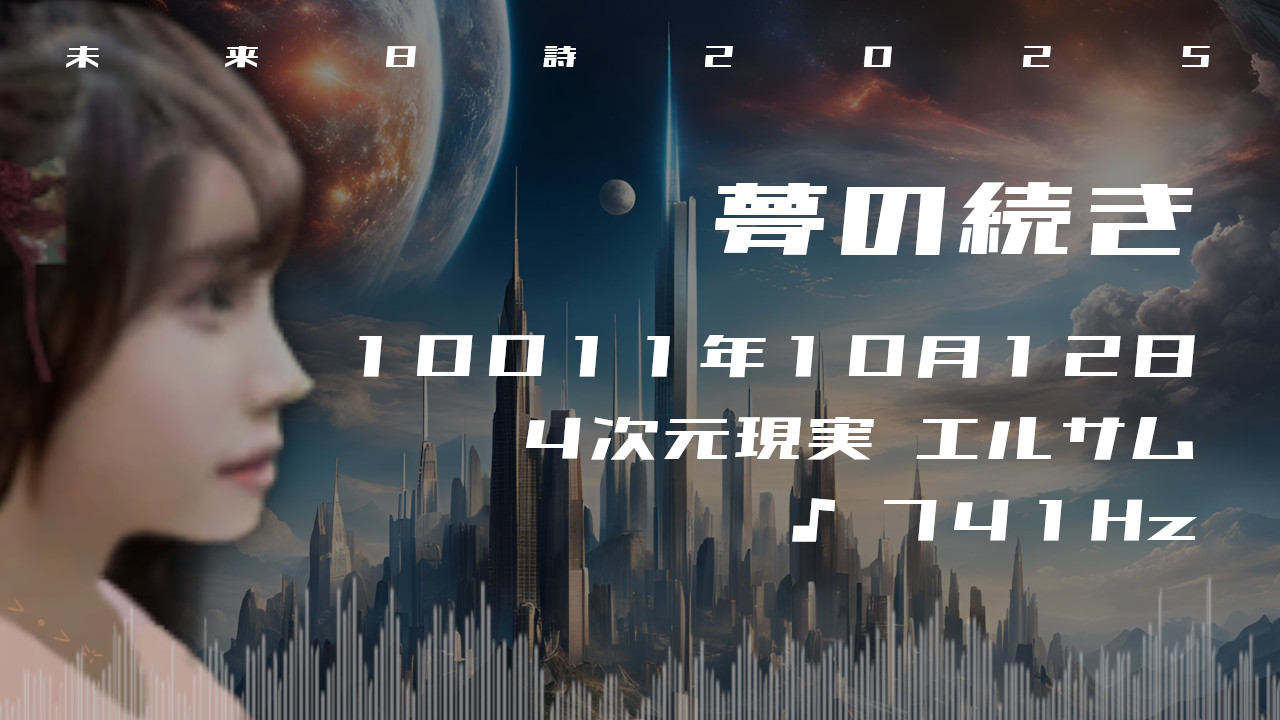 夢の続き. . .１００１１年１０月１２日頃✧４次元エルサムにて✧741Hz✧ソルフェジオ周波数✧感性・直観力の波動✧未来日詩2025✧