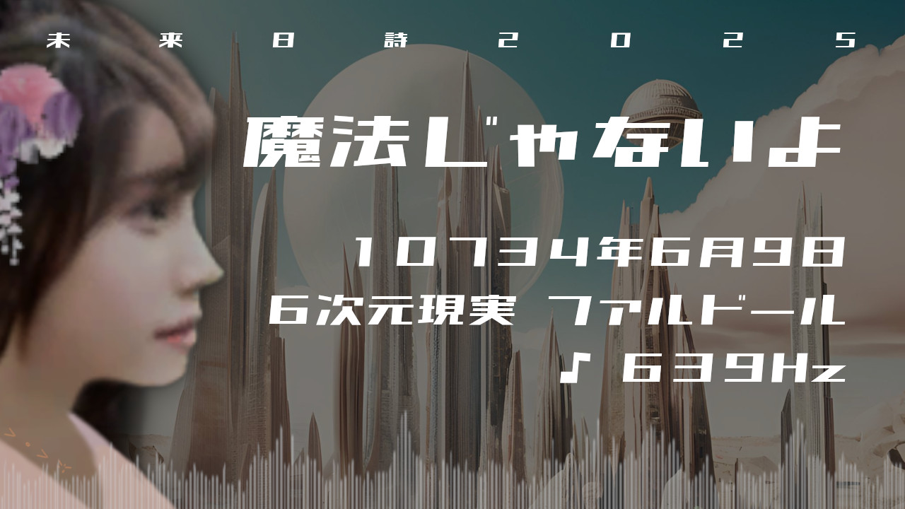 魔法じゃないよ. . .１０７３４年６月９日頃✧６次元ファルドールにて✧639Hz✧ソルフェジオ周波数✧第4チャクラ・愛・調和の波動✧未来日詩2025✧