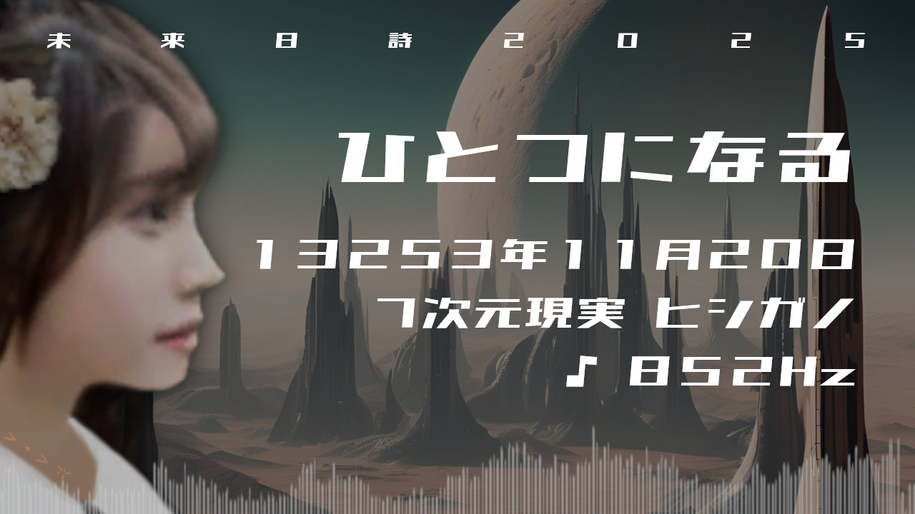 ひとつになる. . .１３２５３年１１月２０日頃✧７次元ヒシガノにて✧852Hz✧ソルフェジオ周波数✧第6チャクラ・直観力・洞察力の波動✧未来日詩2025✧