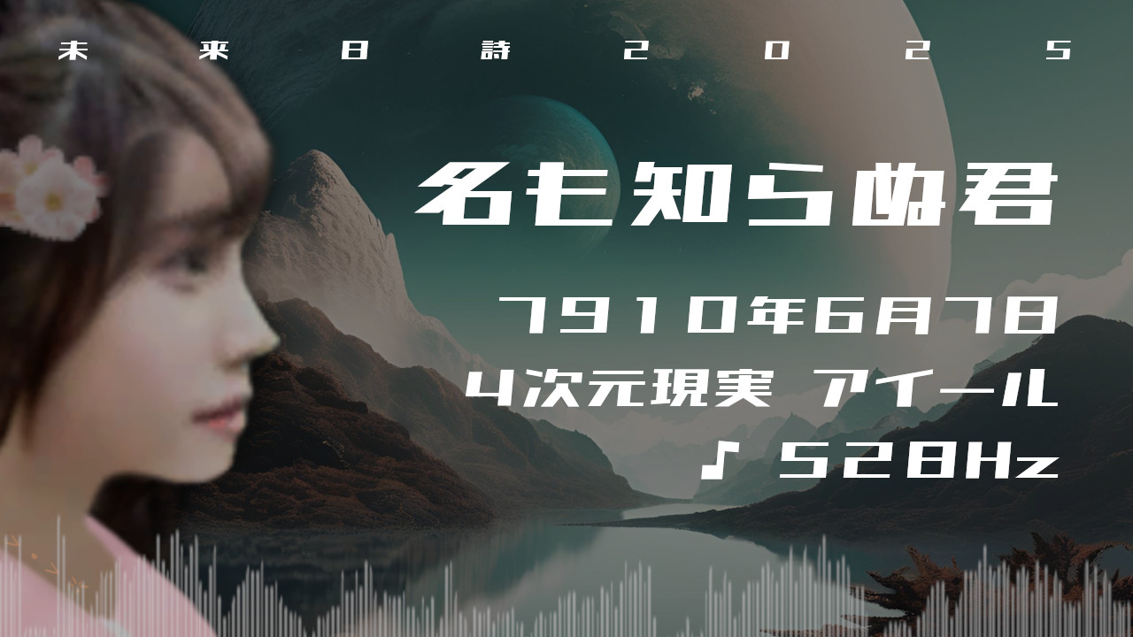 名も知らぬ君. . .７９１０年６月７日頃✧４次元アイールにて✧528Hz✧ソルフェジオ周波数✧DNA修復・細胞活性化の波動✧未来日詩2025✧