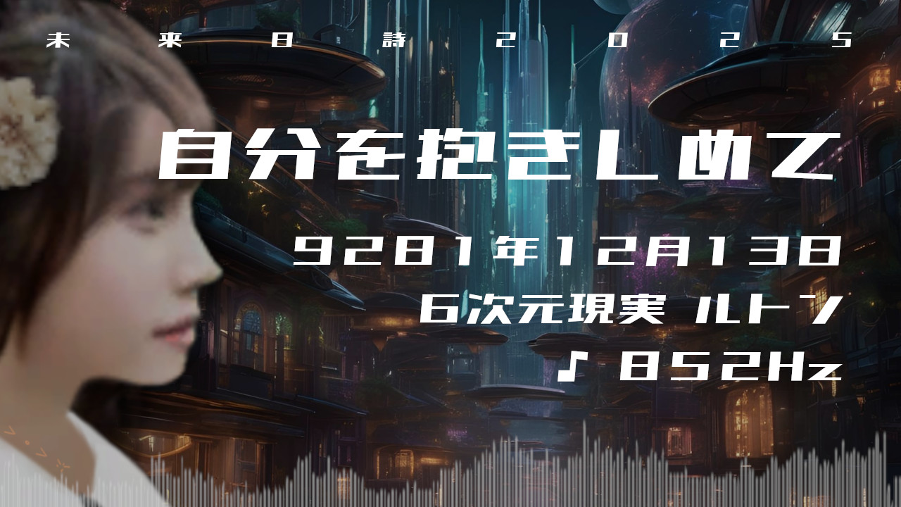 自分を抱きしめて. . .９２８１年１２月１３日頃✧６次元ルトンにて✧852Hz✧ソルフェジオ周波数✧潜在意識と顕在意識の統合の波動✧未来日詩2025✧