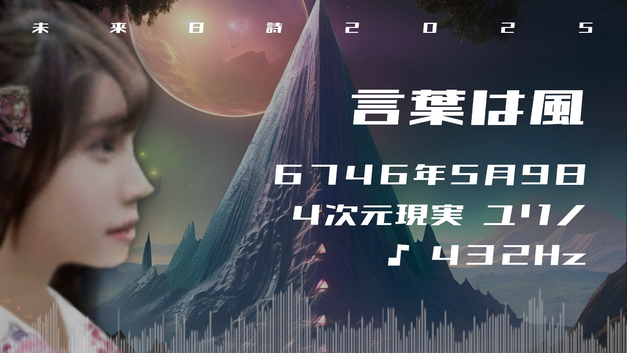 言葉は風. . .６７４６年５月９日頃✧４次元ユリノにて✧432Hz✧宇宙・奇跡の周波数✧ストレス解放・癒しの波動✧未来日詩2025✧