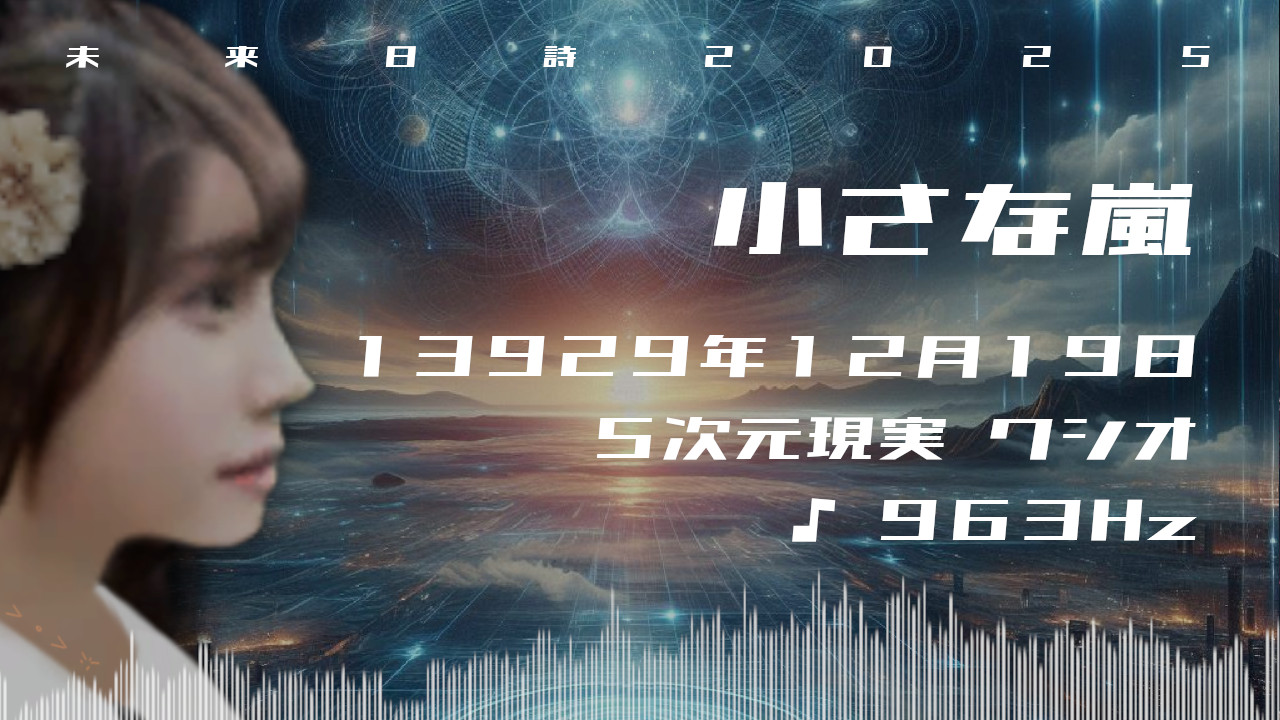 小さな嵐. . .１３９２９年１２月１９日頃✧５次元クシオにて✧963Hz✧ソルフェジオ周波数✧第7チャクラ・自己超越・高次元の波動✧未来日詩2025✧