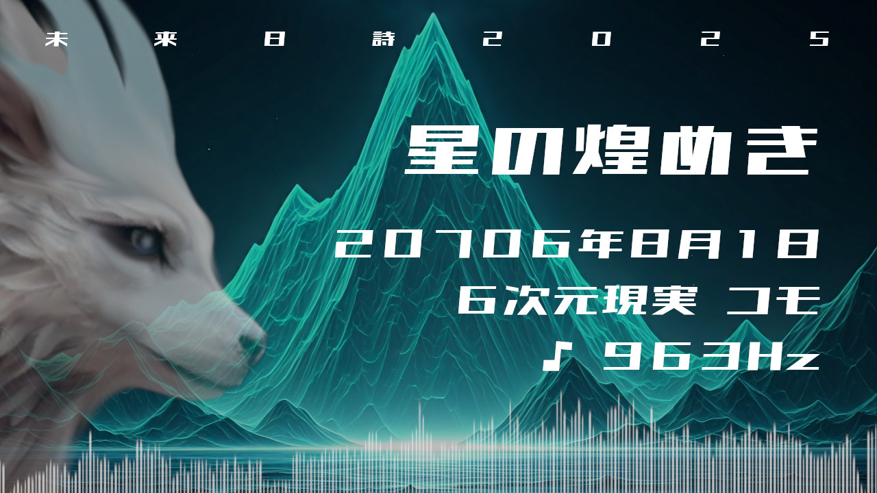 星の煌めき. . .２０７０６年８月１日頃✧６次元コモにて✧963Hz✧ソルフェジオ周波数✧第7チャクラ・自己超越・高次元の波動✧未来日詩2025✧