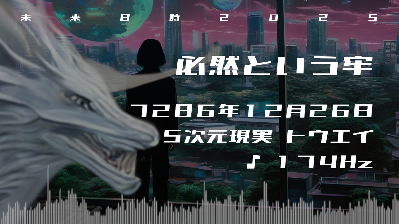 必然という牢. . .７２８６年１２月２６日頃✧５次元トウエイにて✧174Hz✧ソルフェジオ周波数✧ネガティブな感情の解放の波動✧未来日詩2025✧