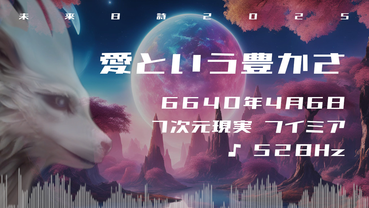 愛という豊かさ. . .６６４０年４月６日頃✧７次元フイミアにて✧528Hz✧ソルフェジオ周波数✧心身の共鳴の波動✧未来日詩2025✧