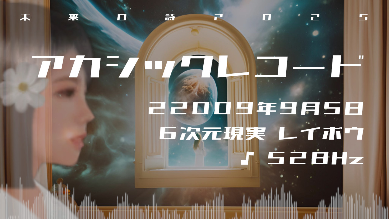 アカシックレコード. . .２２００９年９月５日頃✧６次元レイボウにて✧528Hz✧ソルフェジオ周波数✧第3チャクラ・自尊心・意思の力の波動✧未来日詩2025✧