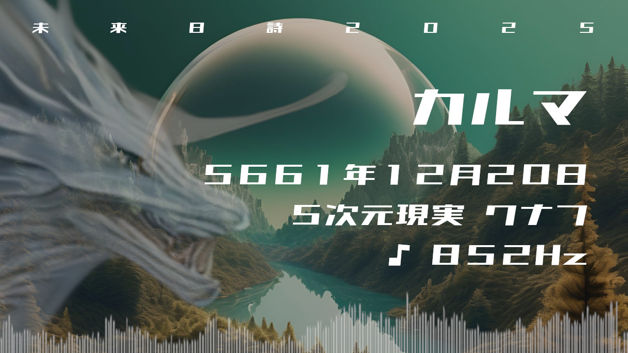 カルマ. . .５６６１年１２月２０日頃✧５次元クナフにて✧852Hz✧ソルフェジオ周波数✧潜在意識と顕在意識の統合の波動✧未来日詩2025✧