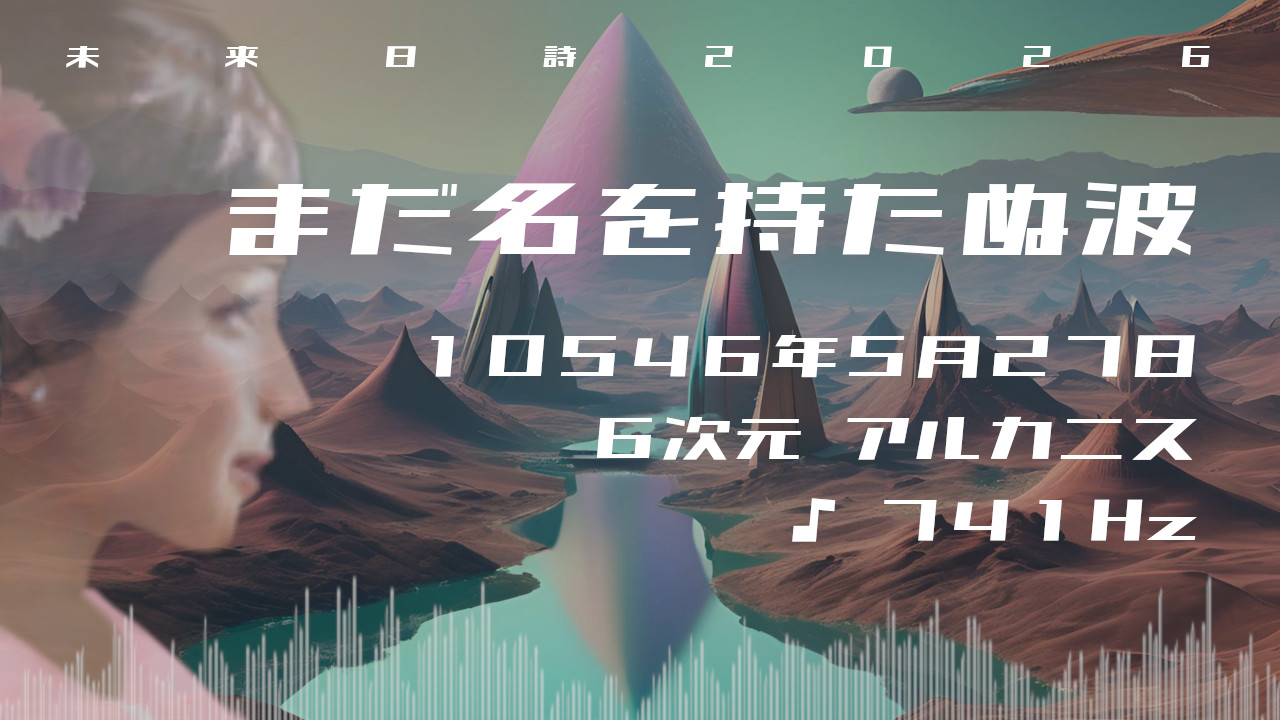 まだ名を持たぬ波. . .１０５４６年５月２７日頃✧６次元アルカニスにて✧741Hz✧ソルフェジオ周波数✧感性・直観力の波動✧未来日詩2026年✧