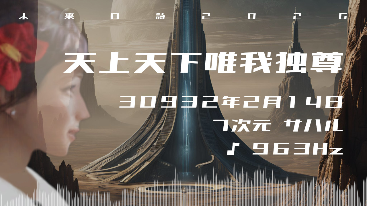 天上天下唯我独尊. . .３０９３２年２月１４日頃✧７次元サハルにて✧963Hz✧ソルフェジオ周波数✧精神的な覚醒の波動✧未来日詩2026年✧