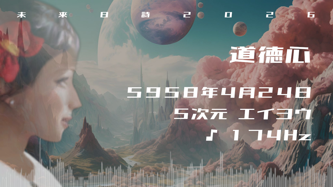 道徳心. . .５９５８年４月２４日頃✧５次元エイヨウにて✧174Hz✧ソルフェジオ周波数✧ストレス解放の波動✧未来日詩2026年✧