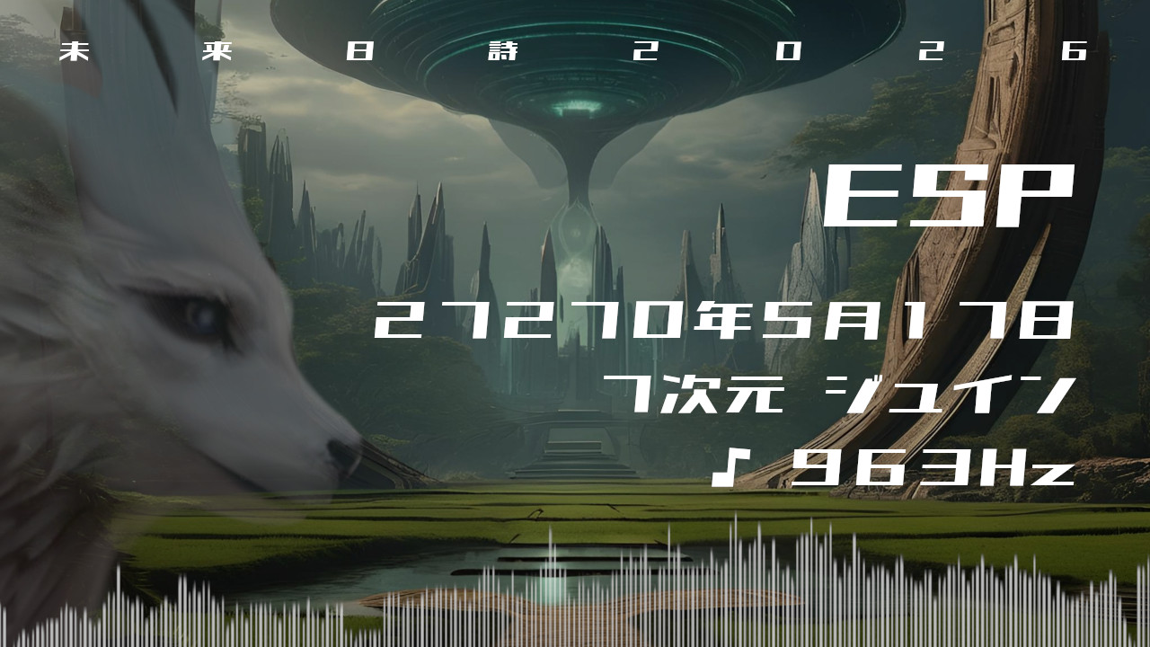 ESP. . .２７２７０年５月１７日頃✧７次元ジュインにて✧963Hz✧ソルフェジオ周波数✧第7チャクラ・自己超越・高次元の波動✧未来日詩2026年✧