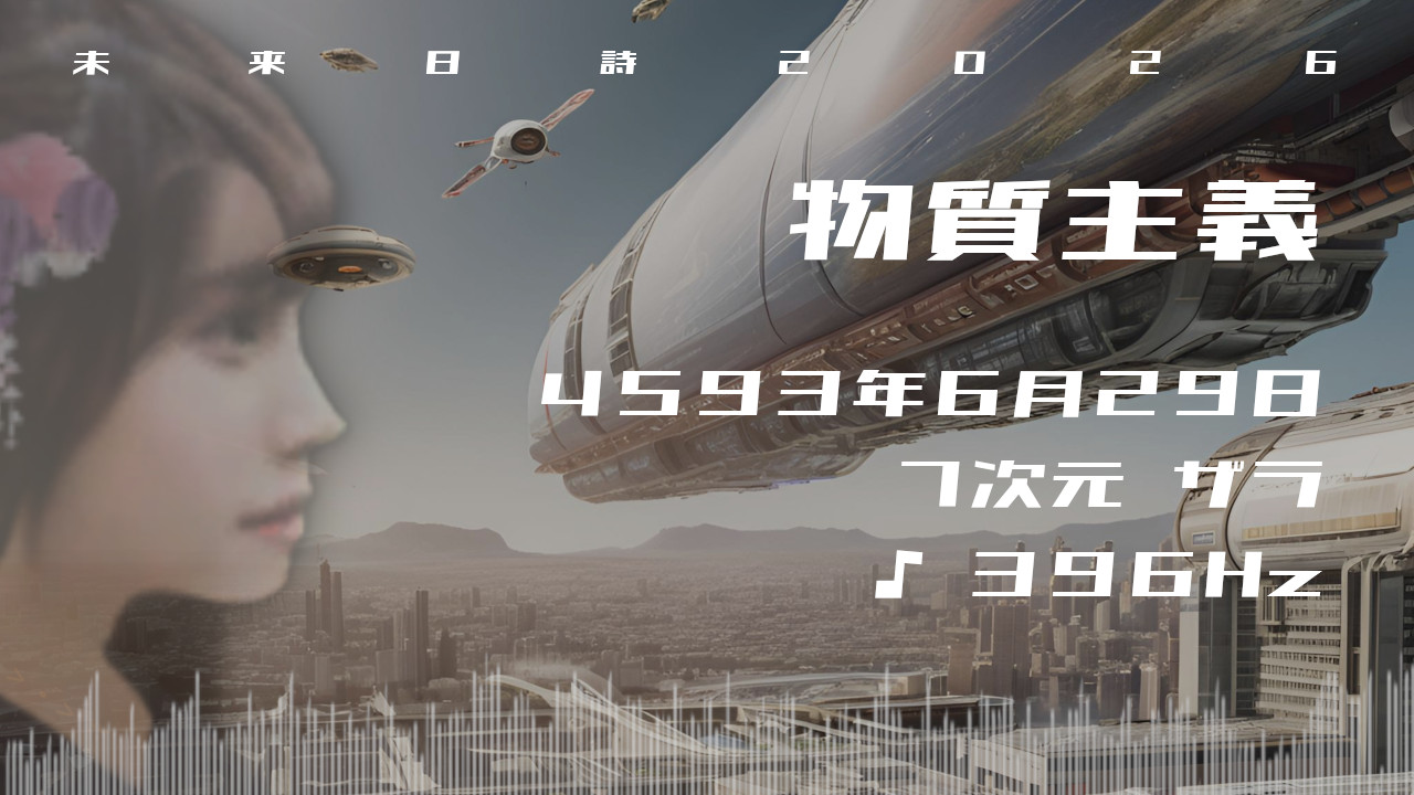 物質主義. . .４５９３年６月２９日頃✧７次元ザラにて✧396Hz✧ソルフェジオ周波数✧第1チャクラ・生命力・グラウンディングの波動✧未来日詩2026年✧