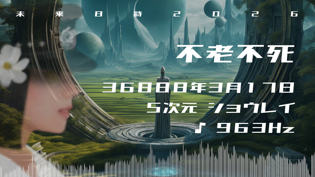 不老不死. . .３６８８８年３月１７日頃✧５次元ショウレイにて✧963Hz✧ソルフェジオ周波数✧精神的な覚醒の波動✧未来日詩2026年✧